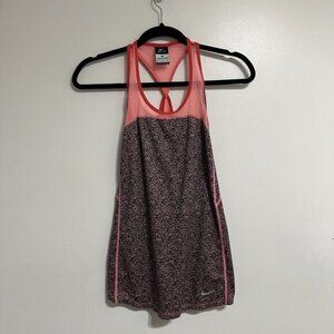 Nike Animal Print Tank Top Size Small Hot Pink Black Women’s Dri-Fit Shirt
